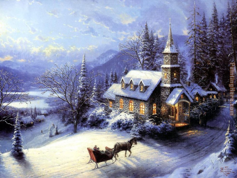 Home For Christmas painting - Thomas Kinkade Home For Christmas art painting